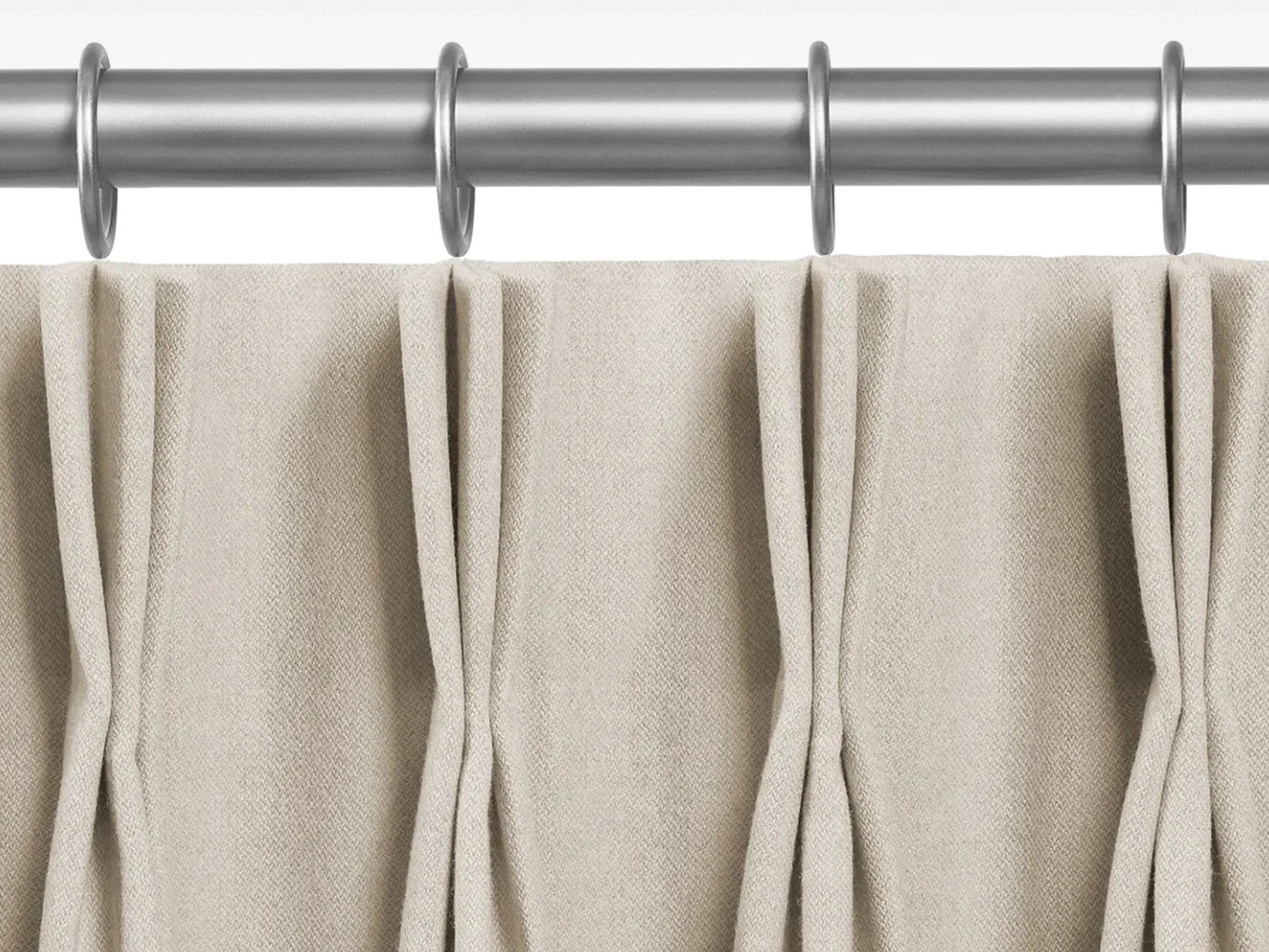 rod-gathered-curtain Pinch pleat curtain
